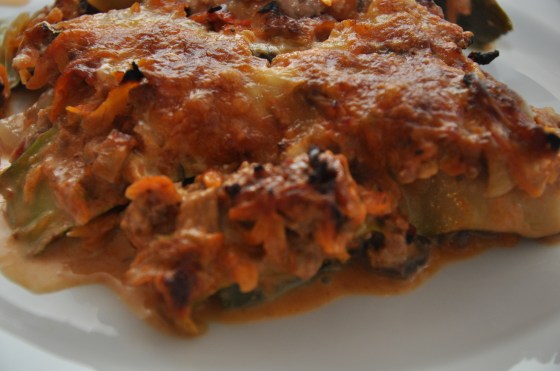 Lasagne med cougetteplader