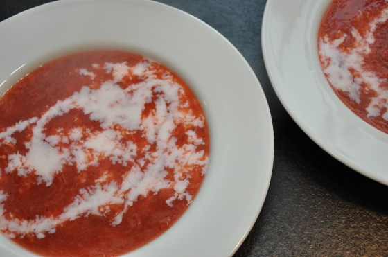 Jordbær-rabarber grød